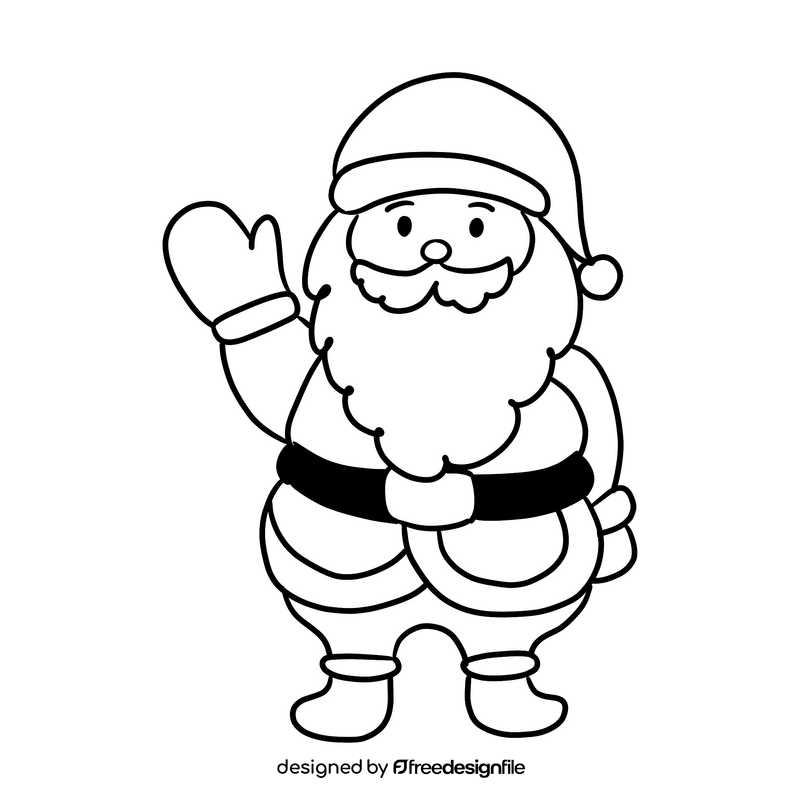 Santa Claus black and white clipart