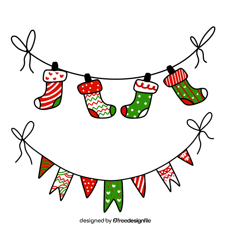 Christmas bunting clipart