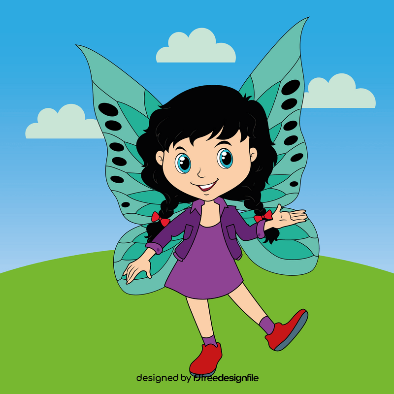 Little girl fairy vector