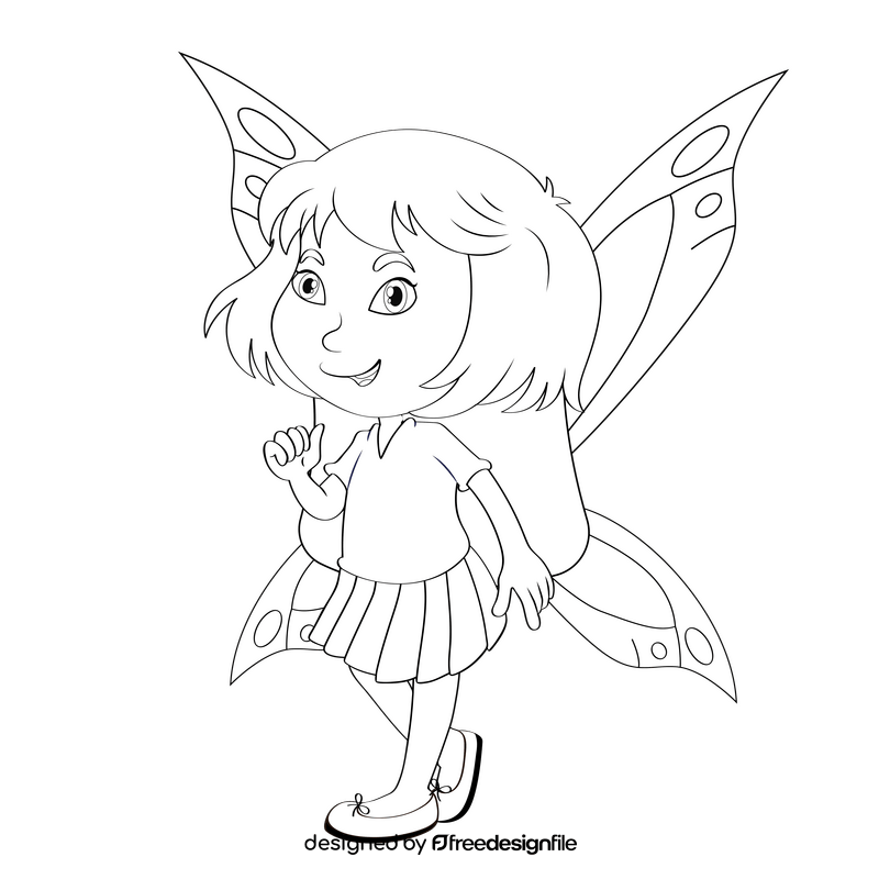 Fairy black and white clipart