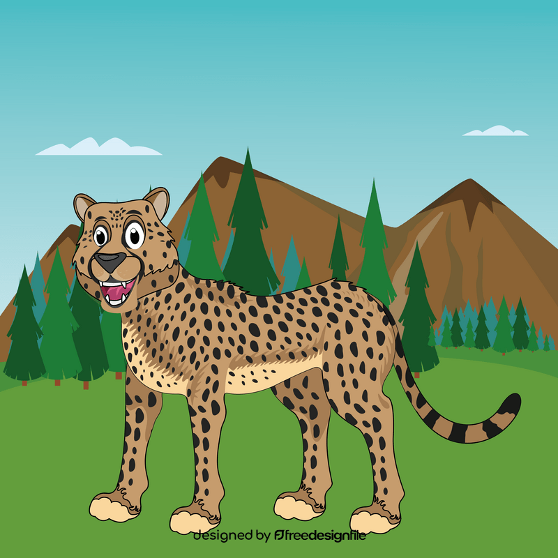 Cartoon leopard vector