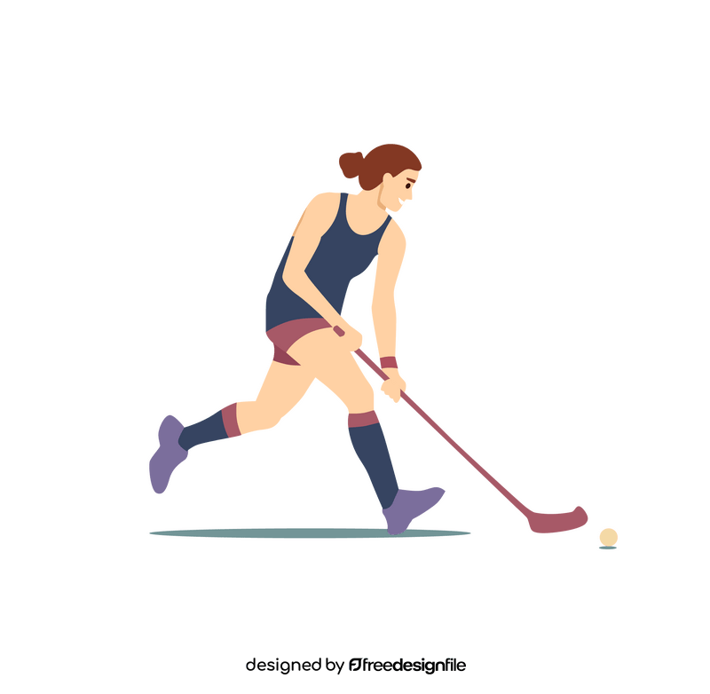 Woman hockey player clipart