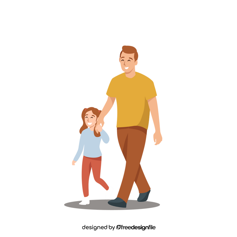 Dad and daughter clipart