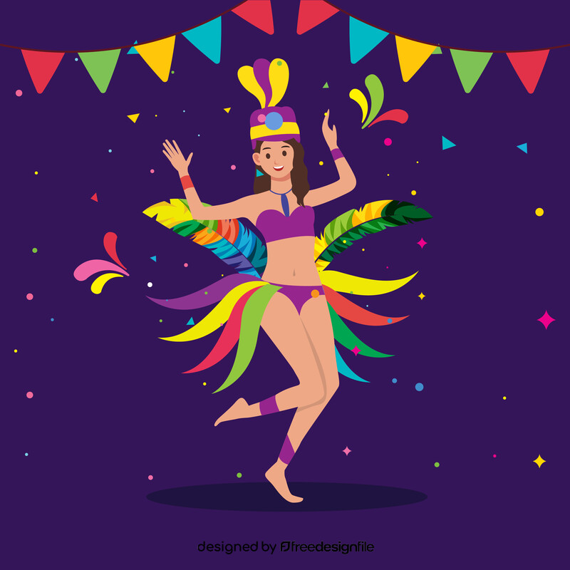Rio carnival girl vector