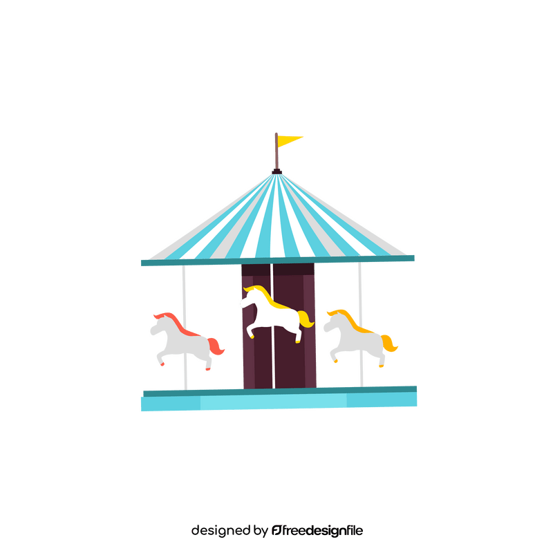 Amusement park horse carousel clipart