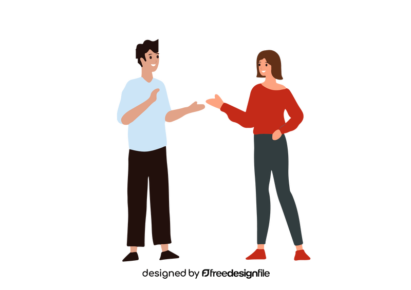 Boy and girl talking clipart
