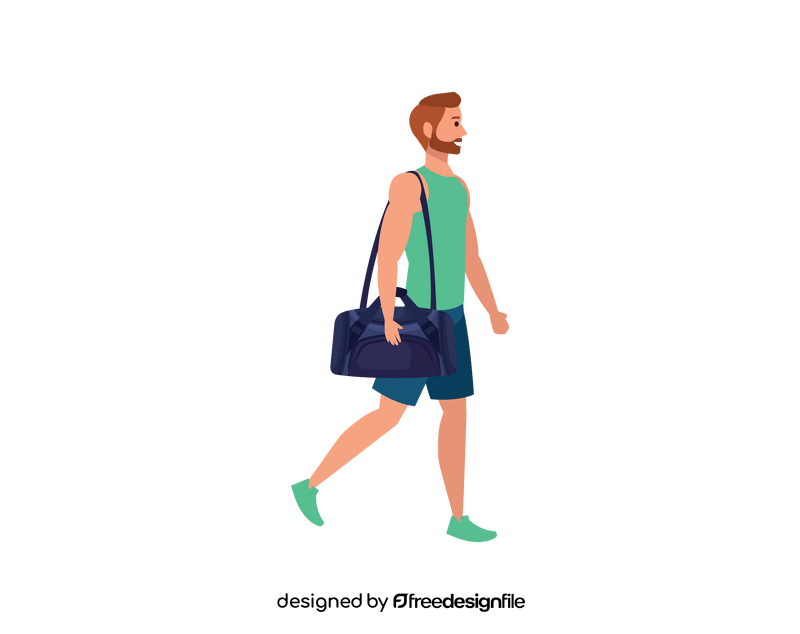 Boy going to gym clipart