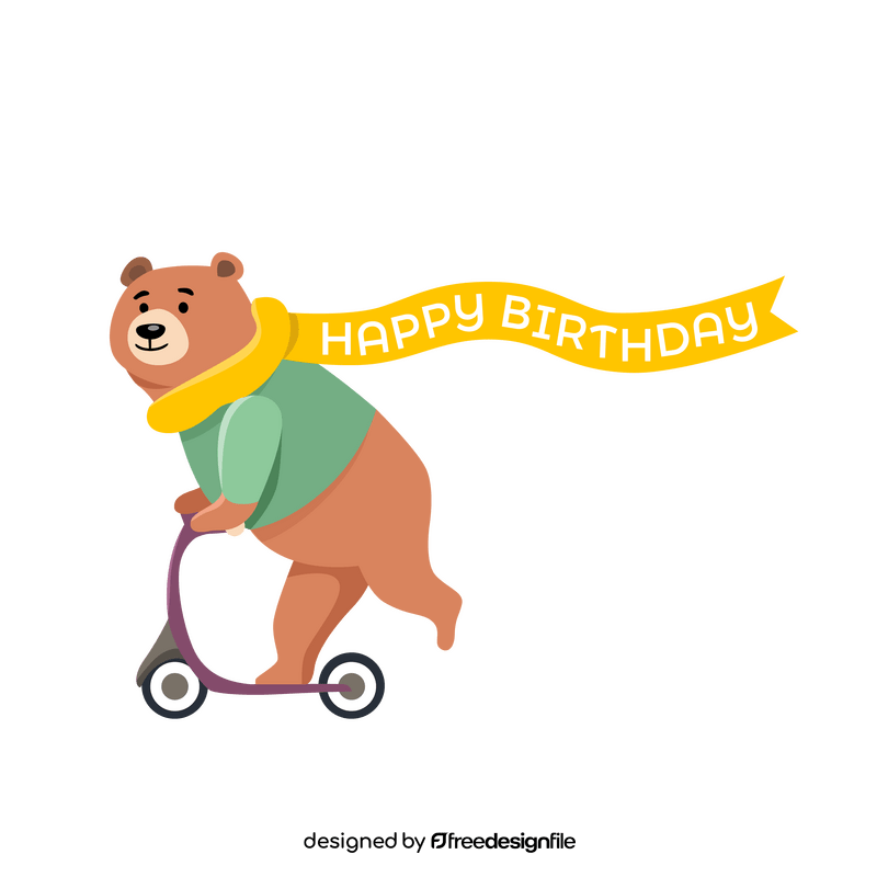 Happy birthday bear clipart