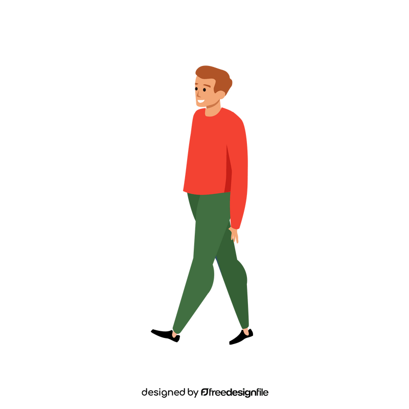 Boy walking clipart