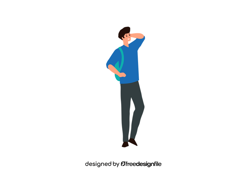 Boy with bag clipart