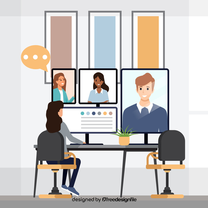Online business meeting vector