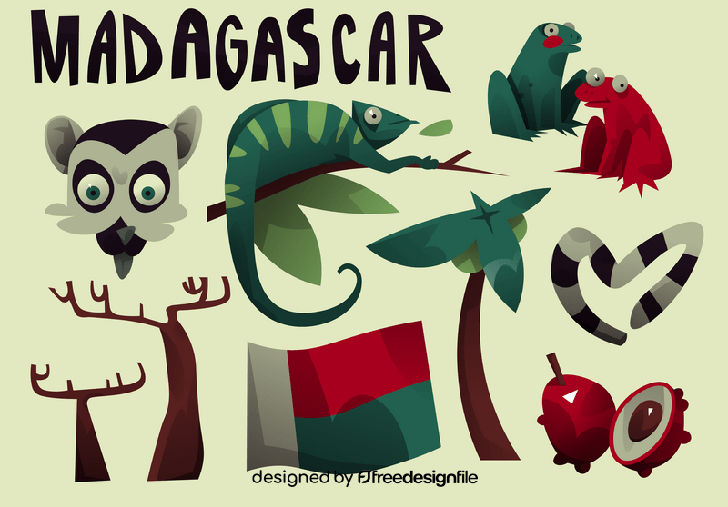 Madagaskar icon set vector