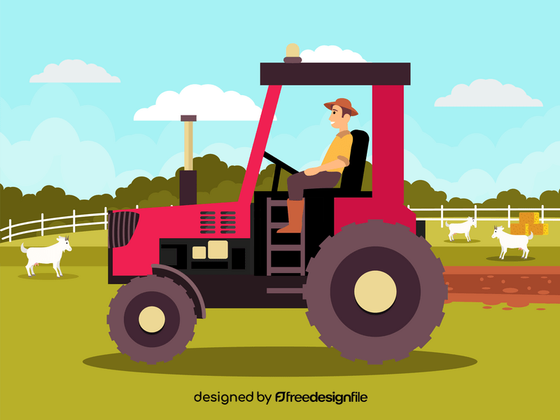 Farm tractor vector