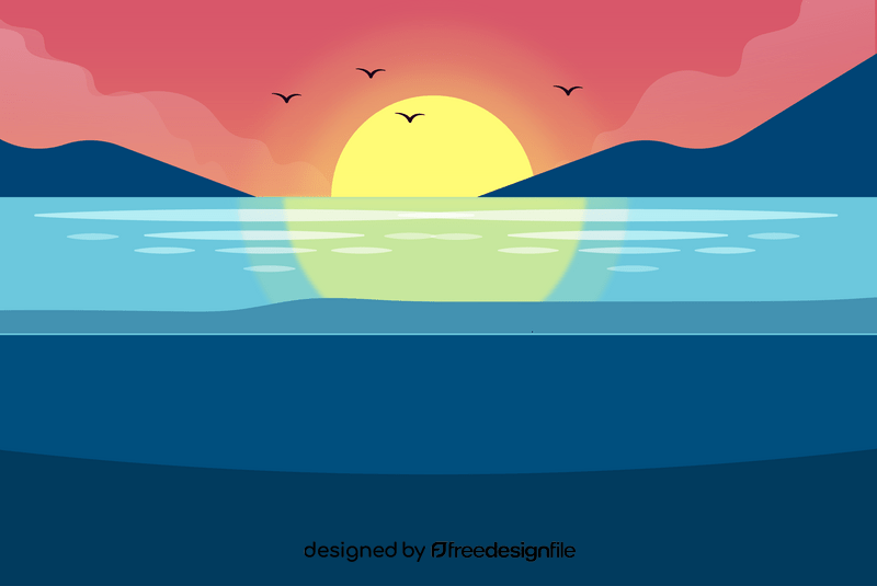 Sunset beach vector