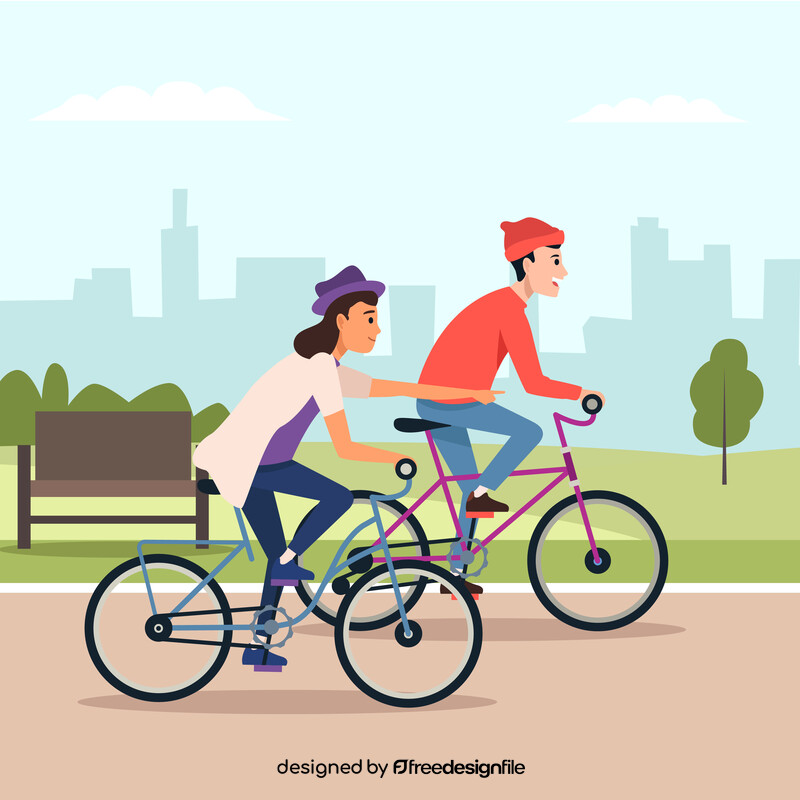 Couple bicycle vector