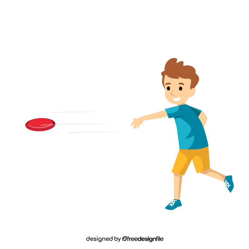 Boy throwing frisbe clipart