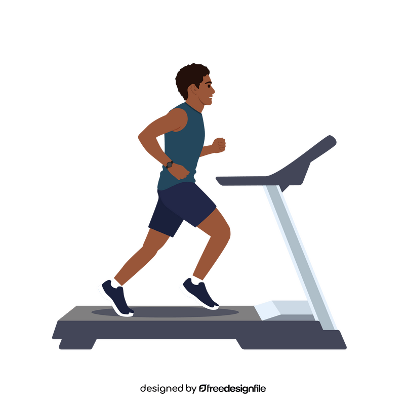 Man running on treadmill clipart
