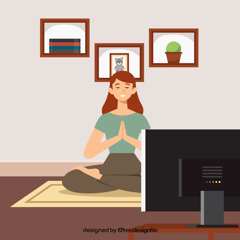 Woman meditation vector