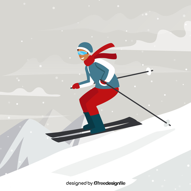 Man skiing vector free download