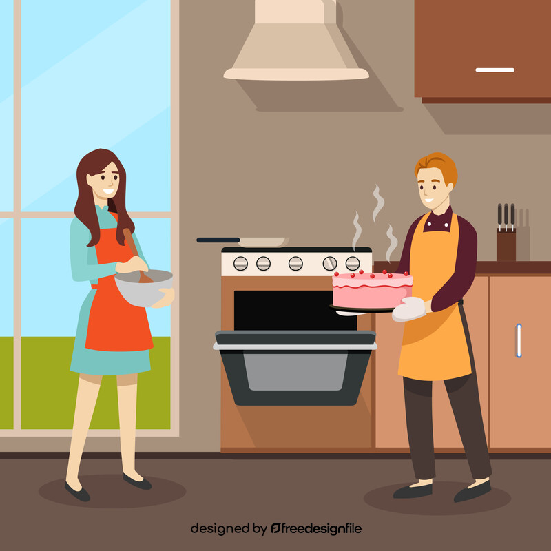 Couple baking vector
