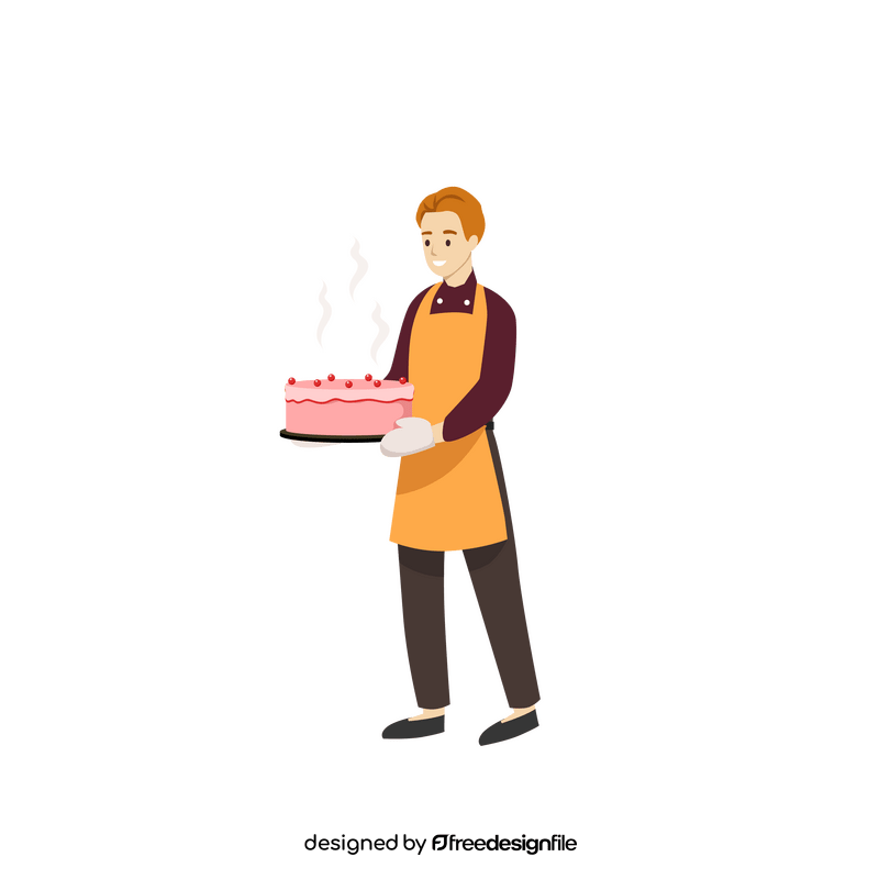 Man holding cake clipart