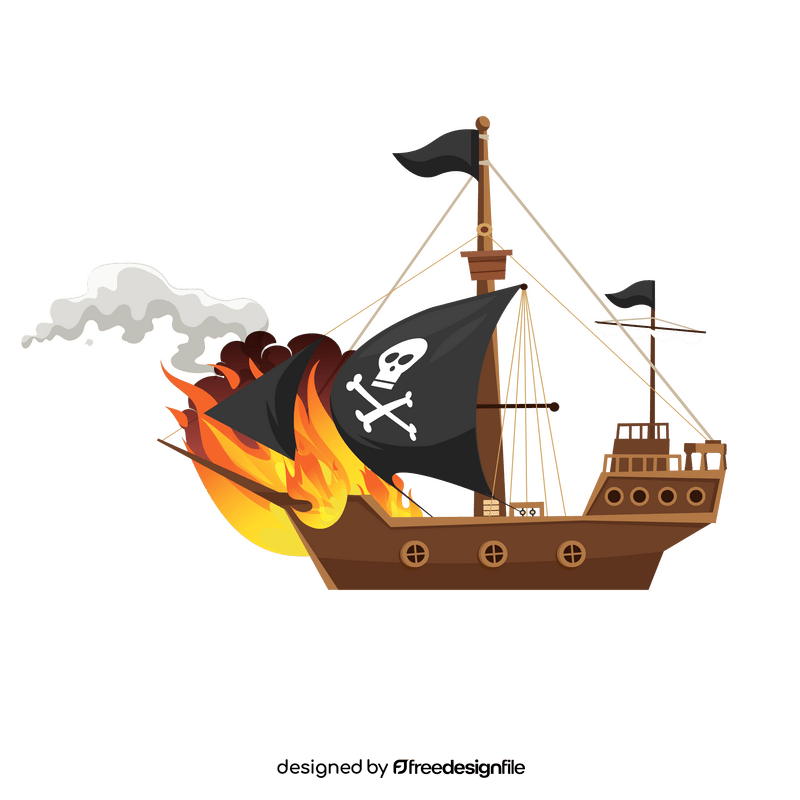 Burning ship clipart