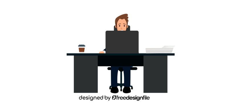 Man tired working clipart