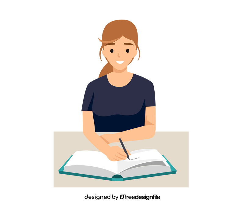 Woman writing clipart