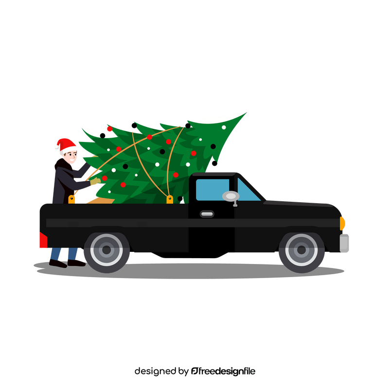 Man buying a christmas tree clipart
