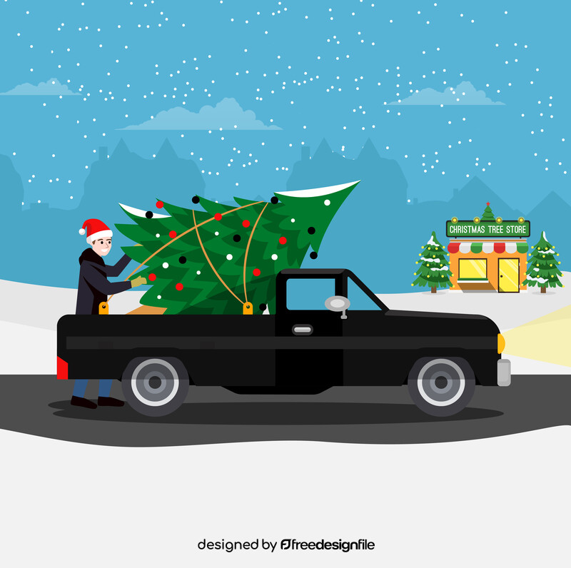 Man buying a christmas tree vector