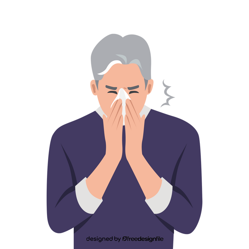 Man coughing clipart