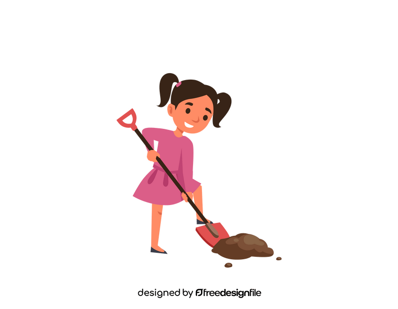 Girl digging clipart
