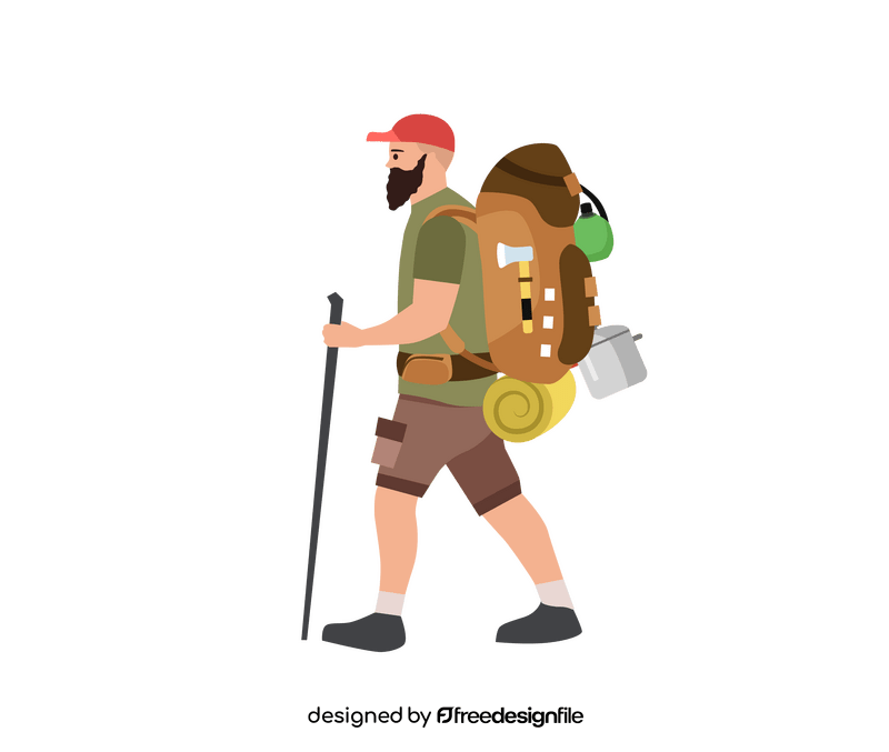 Man hiking clipart