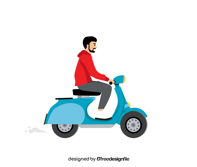 Man riding a motorcycle clipart