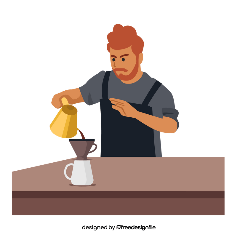 Barista making a coffee clipart