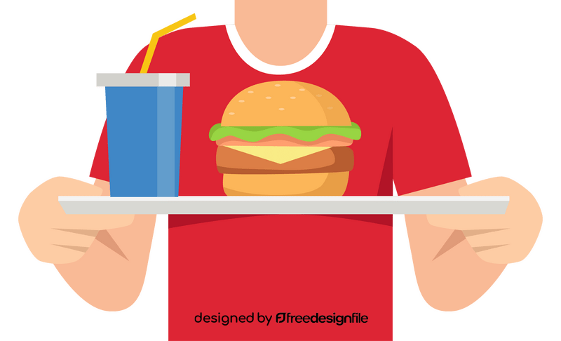Man with junk food clipart