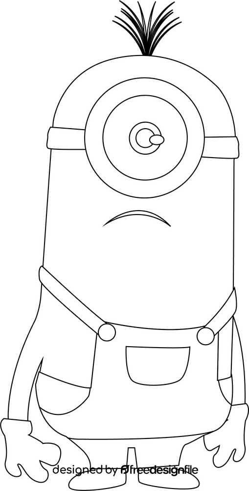 Kevin minion drawing black and white clipart