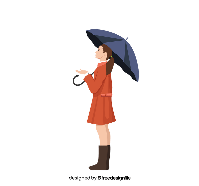 Woman with umbrella clipart