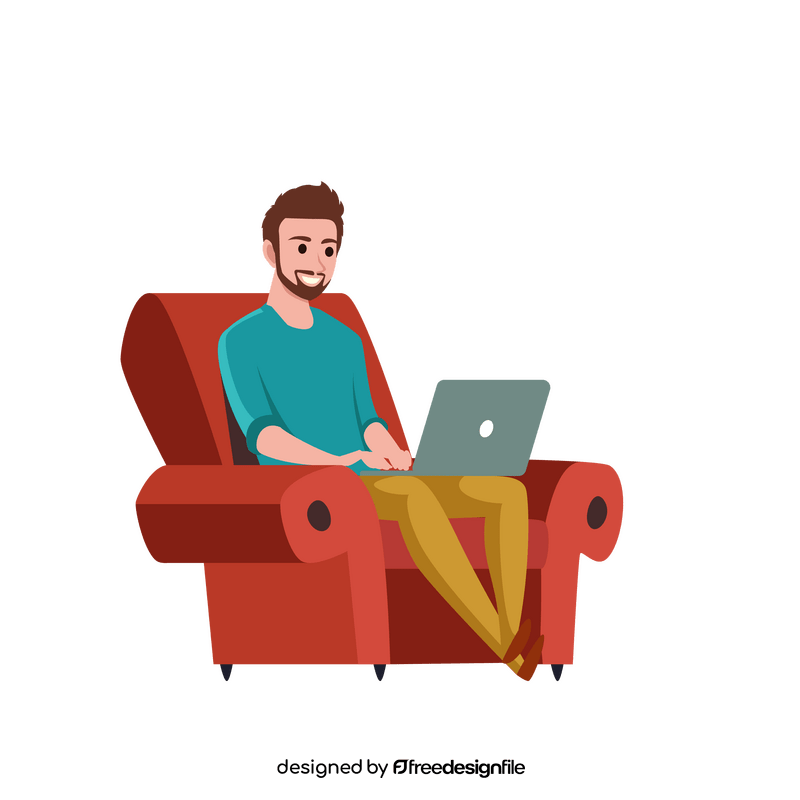 Man with laptop clipart
