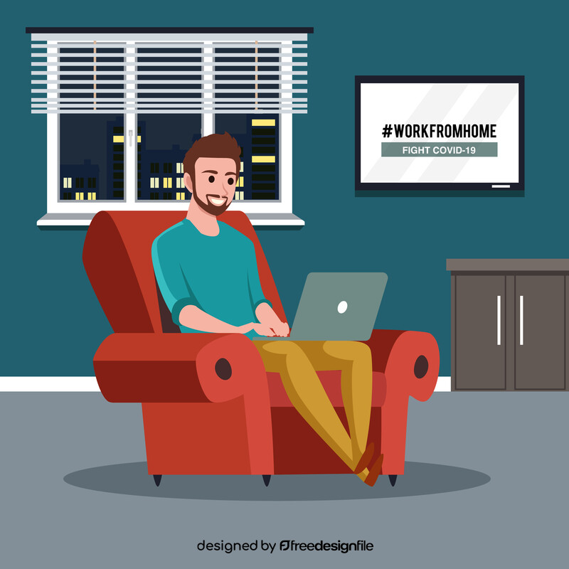 Working from home vector