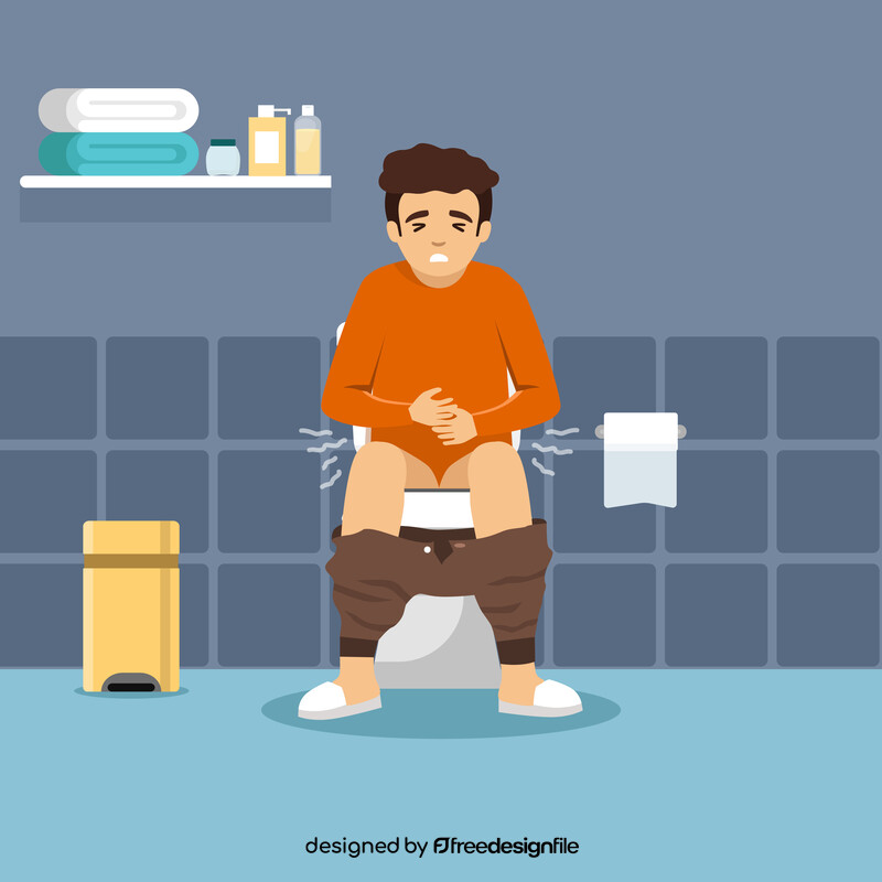 Man sitting on toilet vector