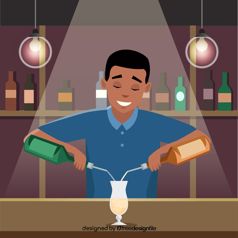 Man making a cocktail vector