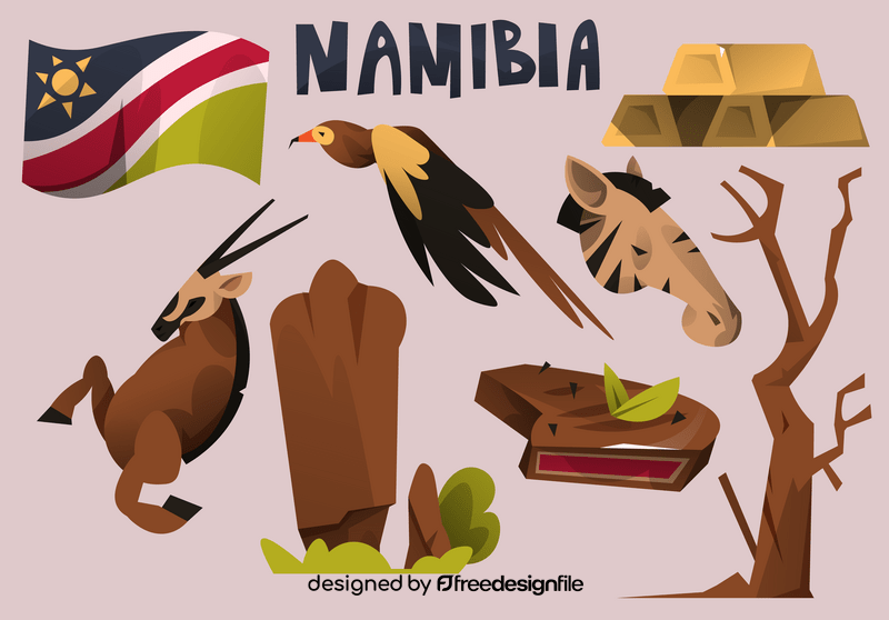 Namibia icon set vector