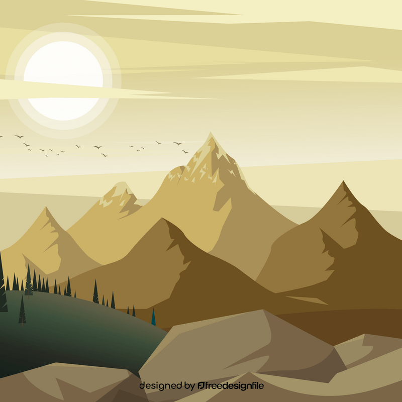 Sunrise mountains vector