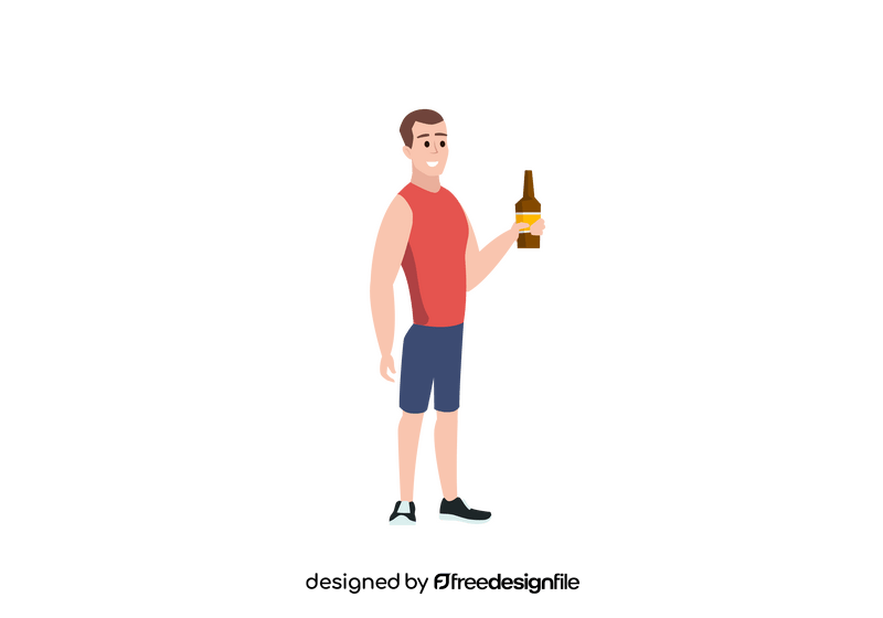 Man holding drink clipart