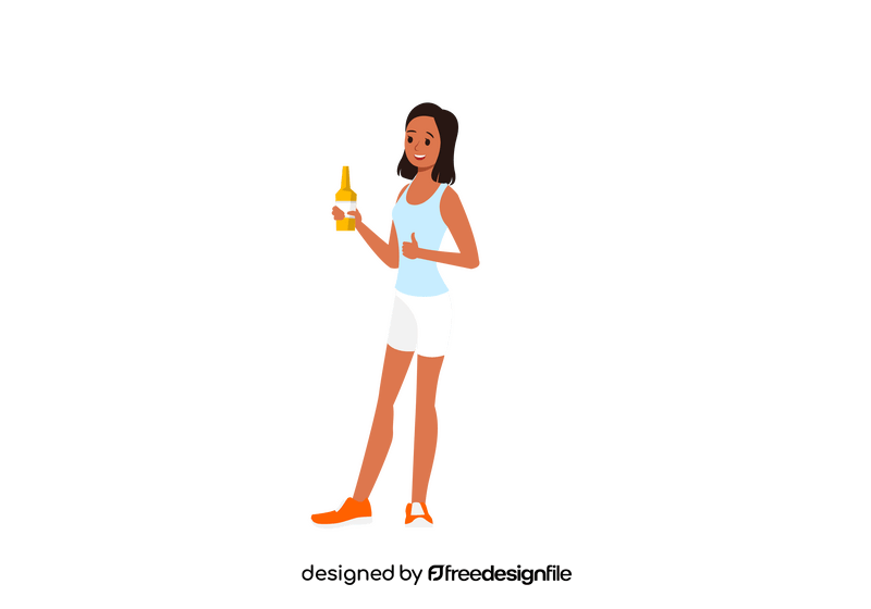 Woman holding beer clipart