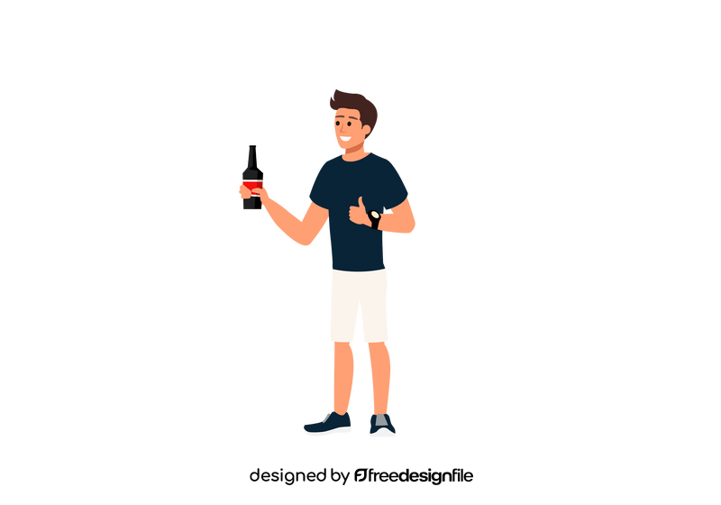 Man holding drink clipart