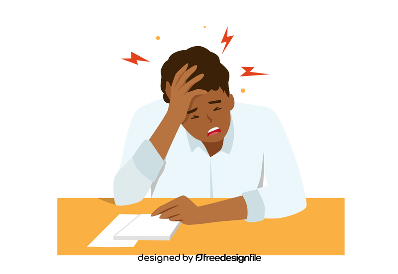 Stressed man clipart