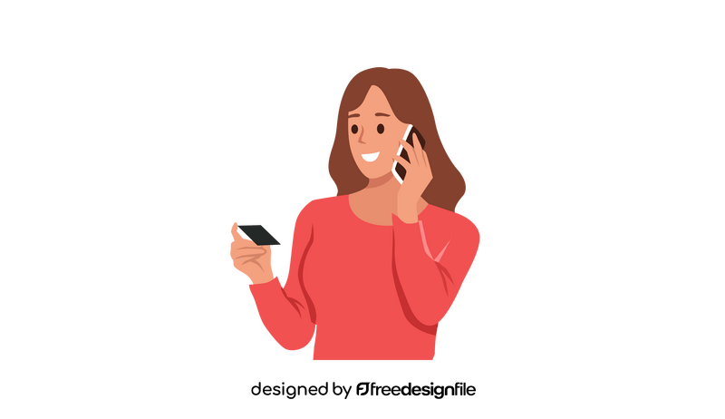 Woman calling clipart