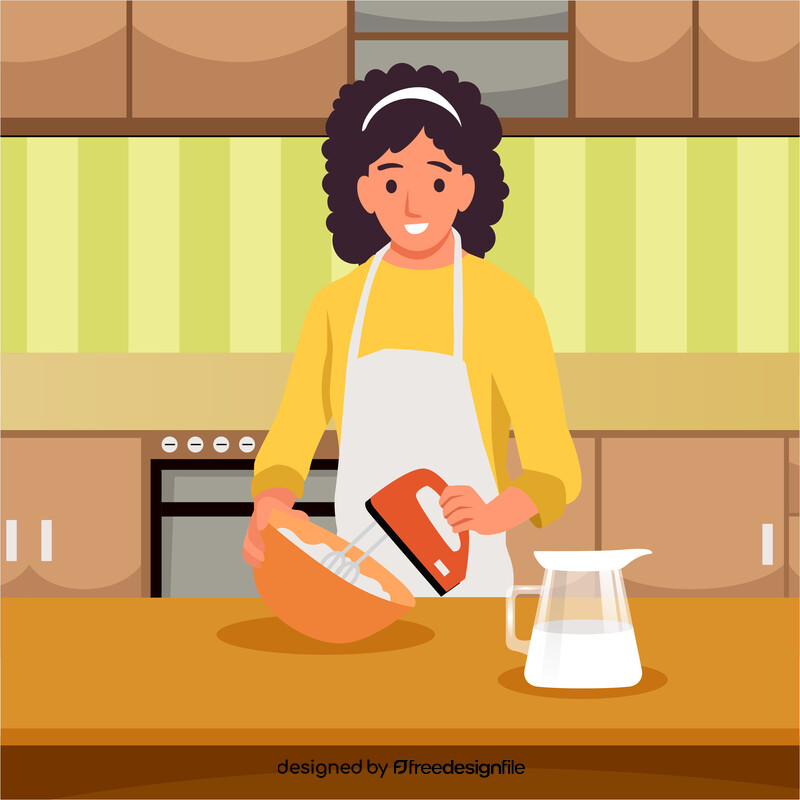 Cooking woman illustration vector